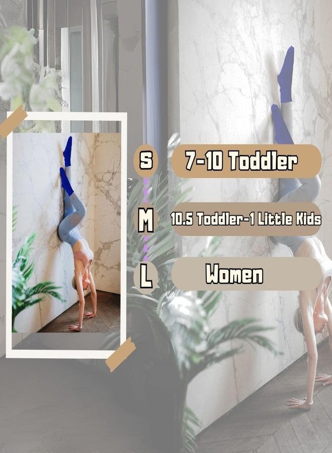 MSMAX Ankle Socks for Barre, Ballet,Dance Workout 2 Pairs Home Pilates Yoga Socks for Women Blue Size L - Image 5